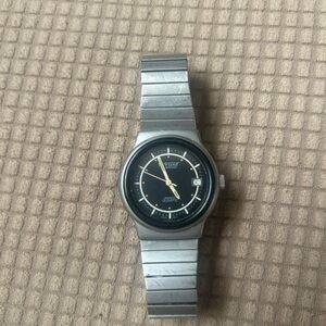 Breitling Silver Stainless Steel Watch with Black Dial
